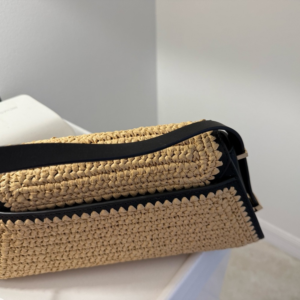 Michael Kors Black and Tan Woven Shoulder Bag - Picture 3 of 4
